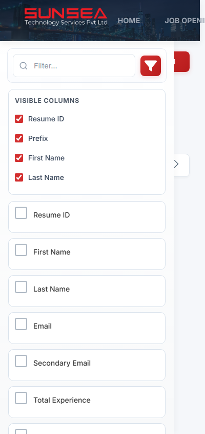 Mobile candidate list