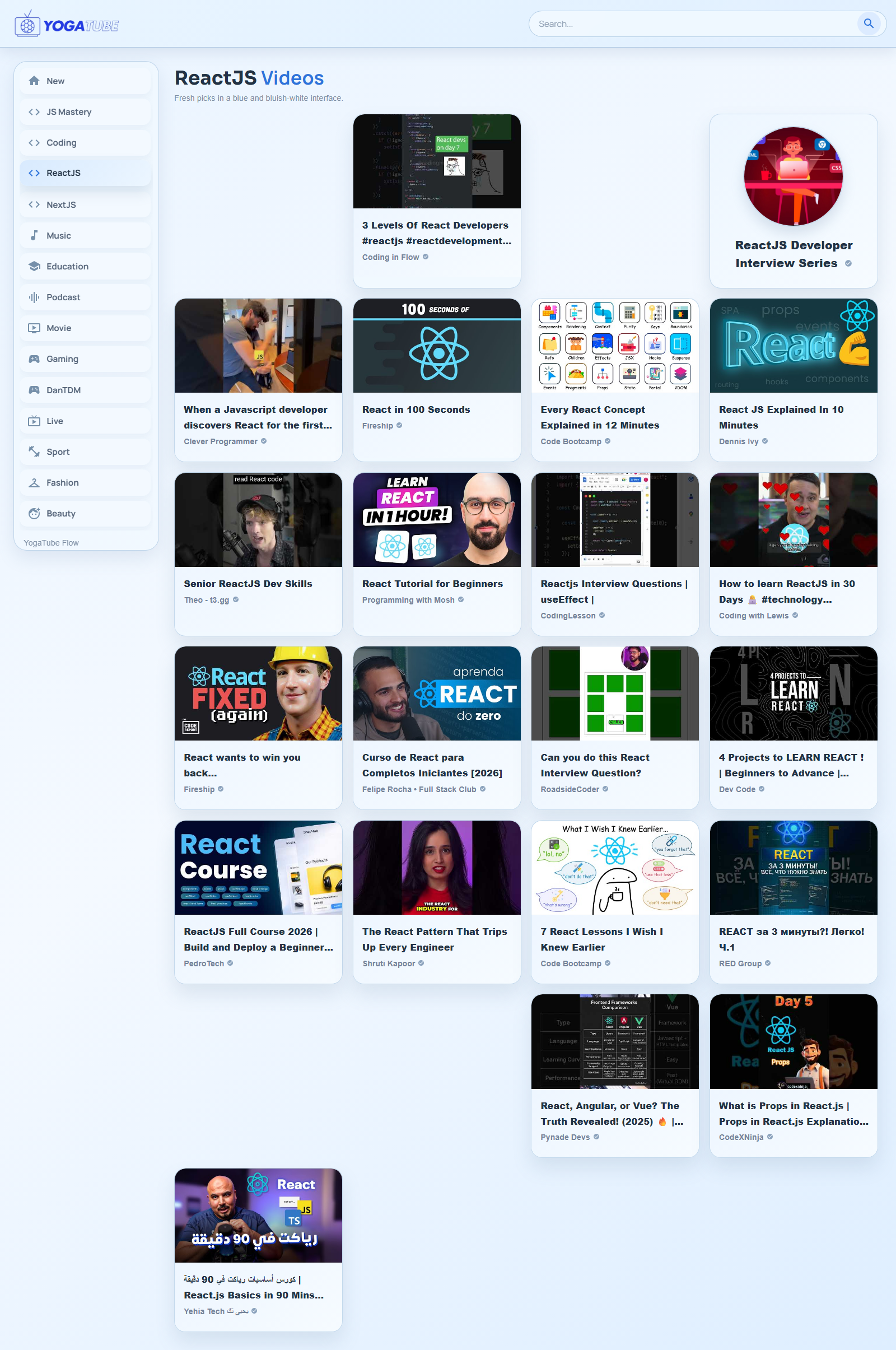 ReactJS category (desktop)
